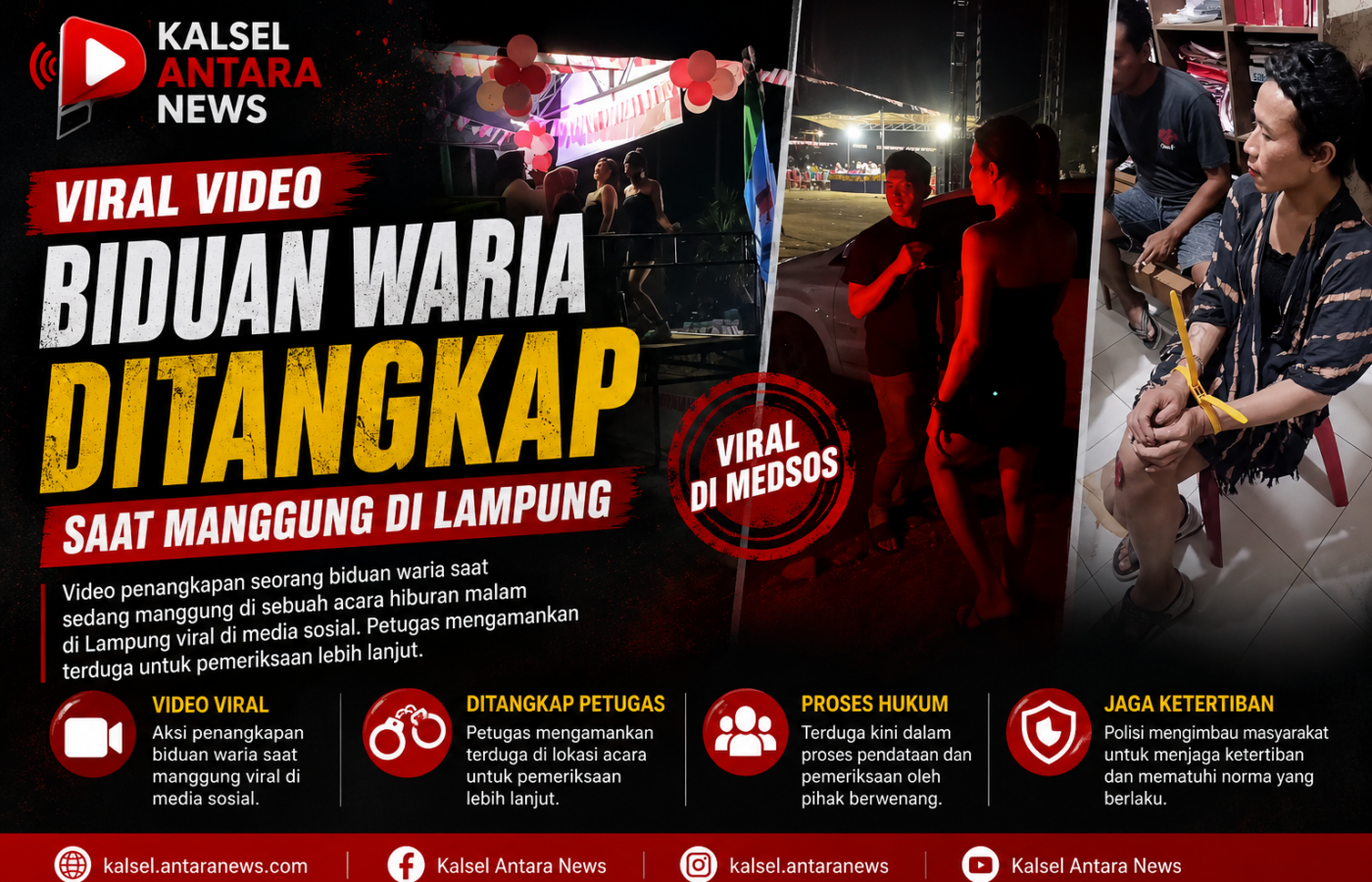 Viral Video Biduan Waria Ditangkap Saat Manggung di Lampung