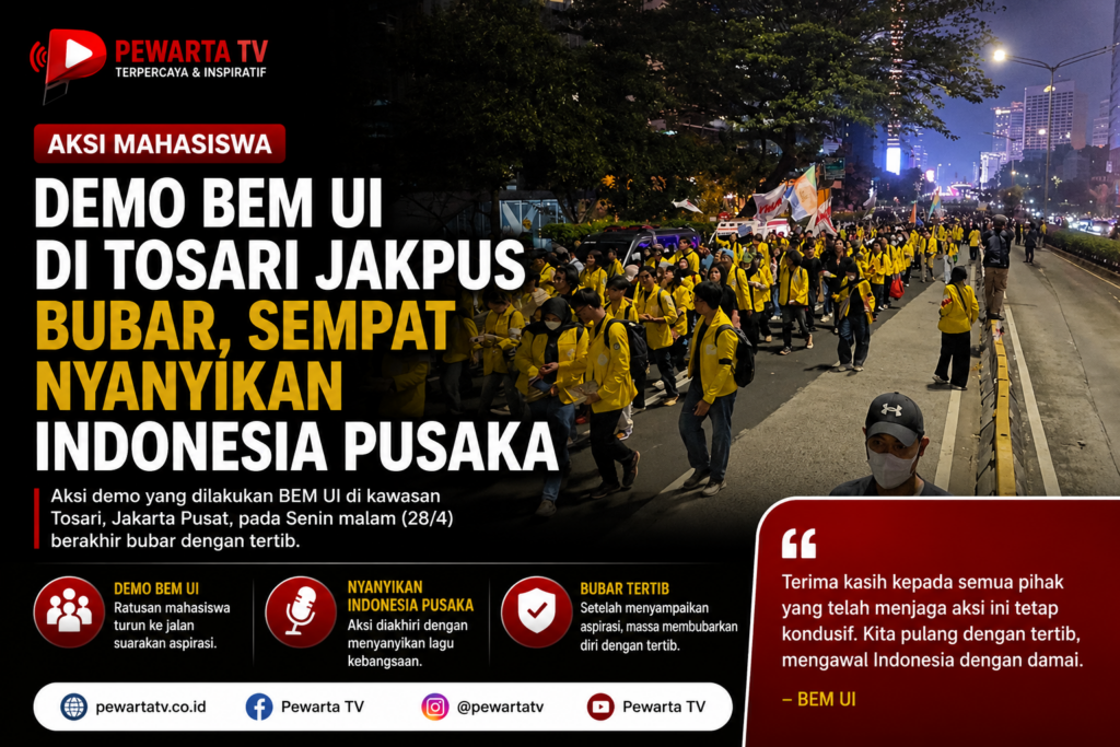Demo BEM UI di Tosari Jakpus Bubar, Sempat Nyanyikan Indonesia Pusaka