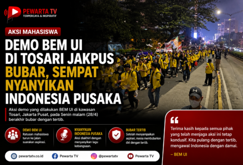 Demo BEM UI di Tosari Jakpus Bubar, Sempat Nyanyikan Indonesia Pusaka