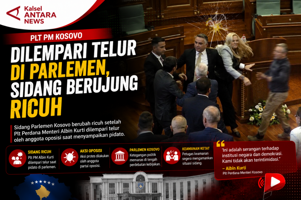 Plt PM Kosovo Dilempari Telur di Parlemen, Sidang Berujung Ricuh