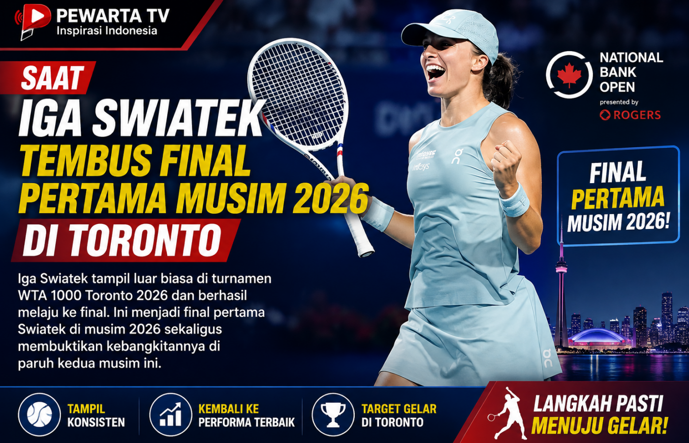 Saat Iga Swiatek Tembus Final Pertama Musim 2026 Di Toronto