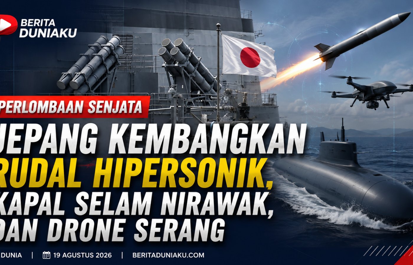 Jepang Percepat Pengembangan Rudal Hipersonik dan Drone Serang Berbiaya Rendah