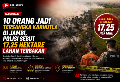 10 Orang Jadi Tersangka Karhutla di Jambi, Polisi Sebut 17,25 Hektare Lahan Terbakar