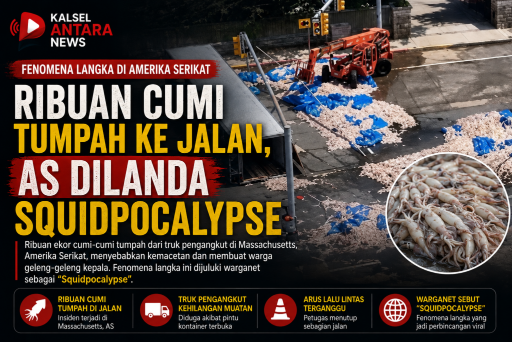 Ribuan Cumi Tumpah ke Jalan, AS Dilanda Squidpocalypse