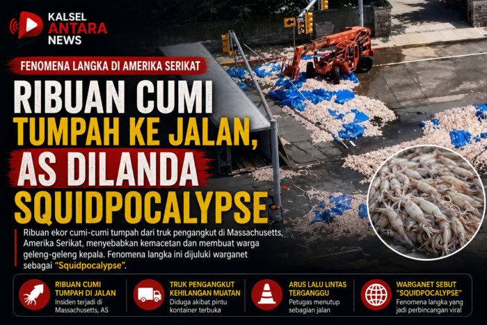 Ribuan Cumi Tumpah ke Jalan, AS Dilanda Squidpocalypse