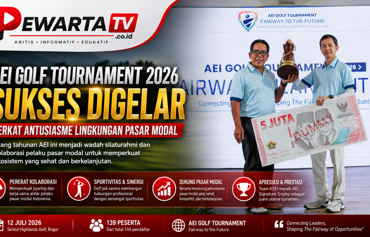 AEI Golf Tournament 2026 Terselenggara Berkat Antusiasme Lingkungan Pasar Modal