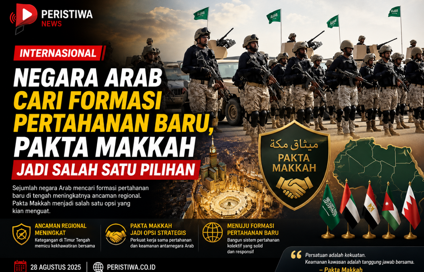 Negara Arab Cari Formasi Pertahanan Baru, Pakta Makkah Jadi Salah Satu Pilihan