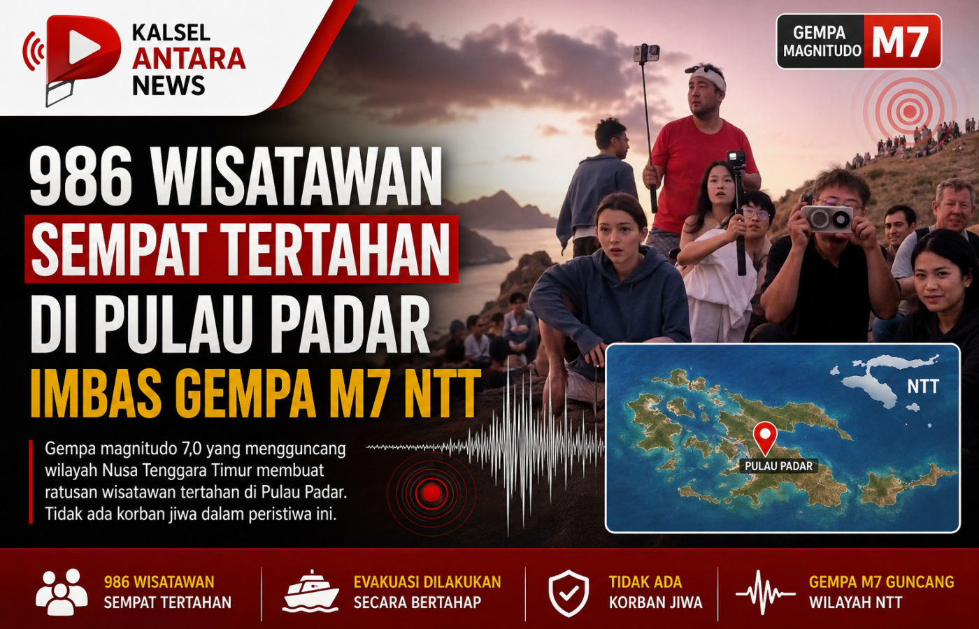 986 Wisatawan Sempat Tertahan di Pulau Padar Imbas Gempa M7 NTT