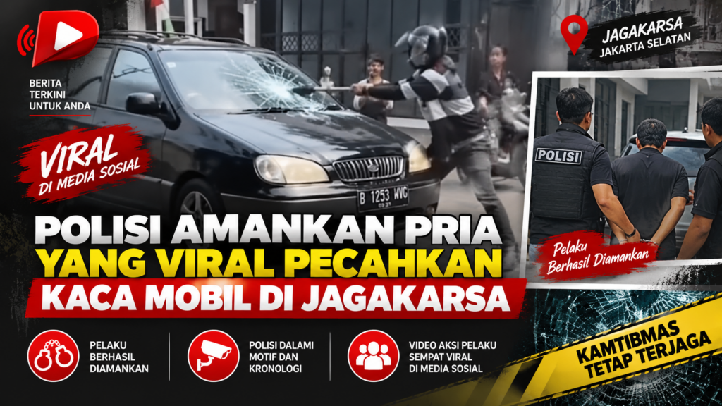 Polisi Amankan Pria yang Viral Pecahkan Kaca Mobil di Jagakarsa