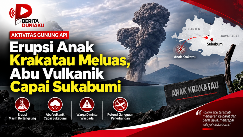 Erupsi Anak Krakatau Meluas, Abu Vulkanik Capai Sukabumi