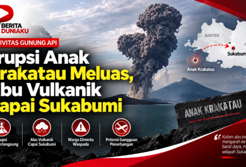 Erupsi Anak Krakatau Meluas, Abu Vulkanik Capai Sukabumi