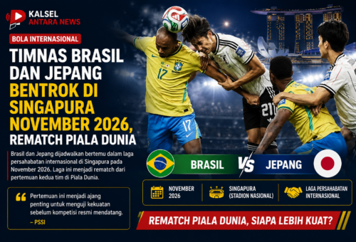 Timnas Brasil dan Jepang Bentrok di Singapura November 2026, Rematch Piala Dunia